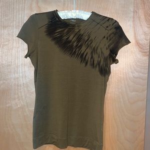Nau organic short sleeve top olive black XS